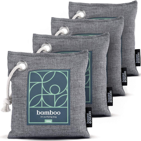 Bamboo Charcoal Air Purifying Bag 4-Pack Naturally Freshen Air with Powerful Activated Charcoal - Eco Trade Company