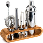 Bartender Kit: 10-Piece Bar Set Cocktail Shaker Set with Stylish Bamboo Stand - Eco Trade Company