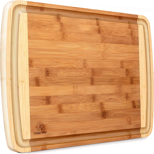 Extra Large Bamboo Cutting Board for Kitchen with Juice Groove - 17.5 x  13.5 x 0.75 inch