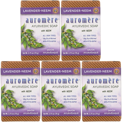 Ayurvedic Bar Soap Lavender-Neem - All Natural Handmade and Eco-friendly Bar Soap for Sensitive Skin - 2.75 oz (2 Pack) - Eco Trade Company
