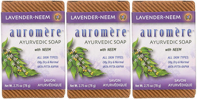 Ayurvedic Bar Soap Lavender-Neem - All Natural Handmade and Eco-friendly Bar Soap for Sensitive Skin - 2.75 oz (2 Pack) - Eco Trade Company