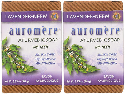 Ayurvedic Bar Soap Lavender-Neem - All Natural Handmade and Eco-friendly Bar Soap for Sensitive Skin - 2.75 oz (2 Pack) - Eco Trade Company