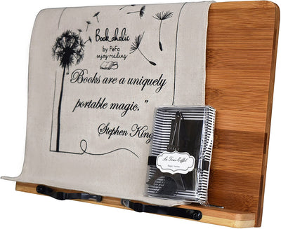 Bamboo Book Stand Cookbook Holder Book Rest Reading Stands Tablet Holders - Eco Trade Company