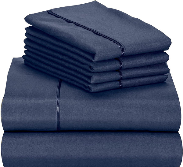 6 PC Sheet Set Bamboo Sheets Deep Pockets 18" Eco Friendly Wrinkle Free Sheets Machine Washable Queen - Eco Trade Company