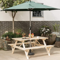 Natural Outdoor Wooden Patio Deck 6-Person Picnic Table, for Backyard, Garden - Eco Trade Company