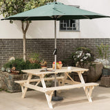 Natural Outdoor Wooden Patio Deck 6-Person Picnic Table, for Backyard, Garden - Eco Trade Company