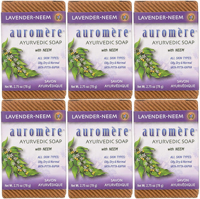 Ayurvedic Bar Soap Lavender-Neem - All Natural Handmade and Eco-friendly Bar Soap for Sensitive Skin - 2.75 oz (2 Pack) - Eco Trade Company