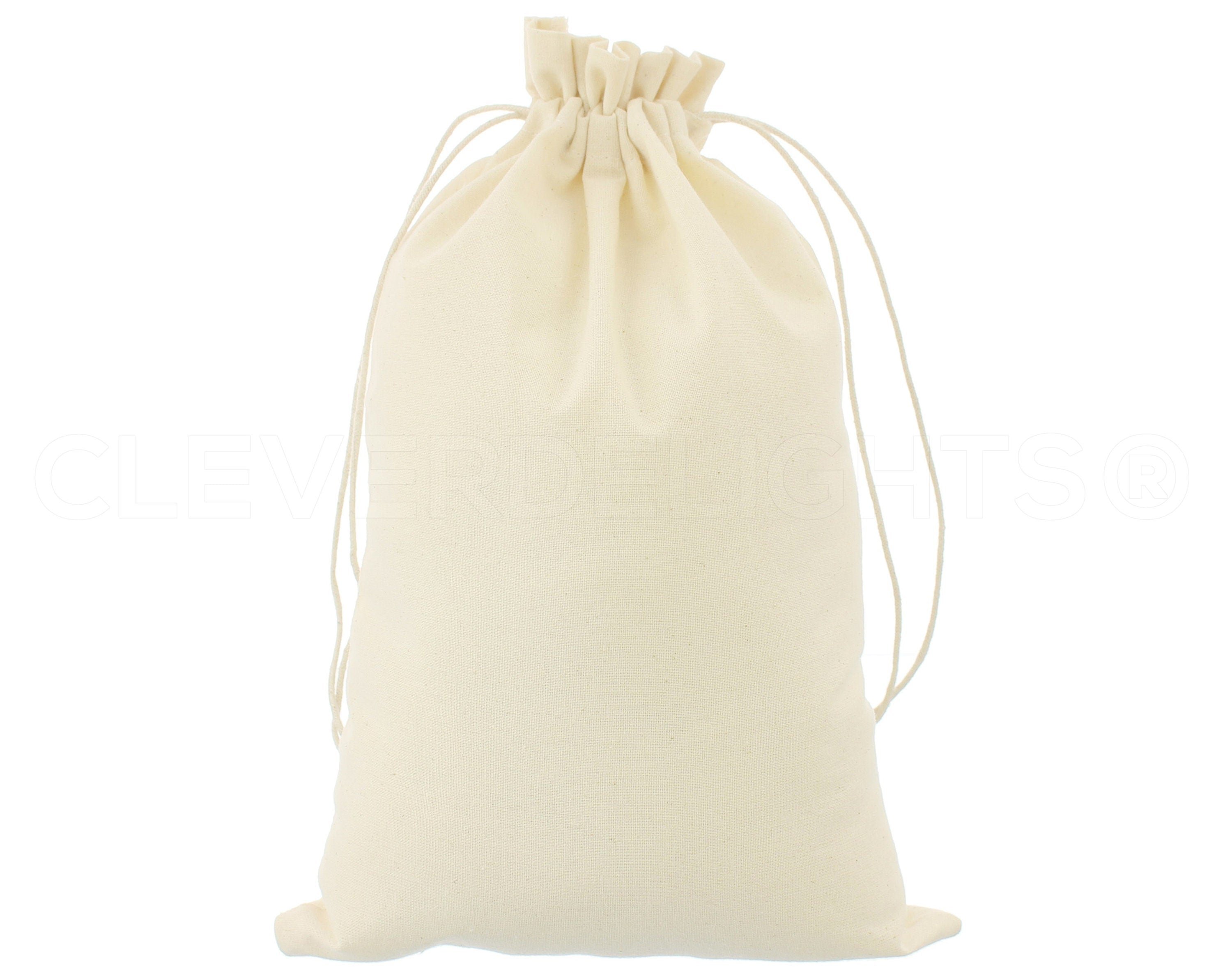 10 x 12 Inches 100% Cotton Single Drawstring Premium Quality Muslin Bags