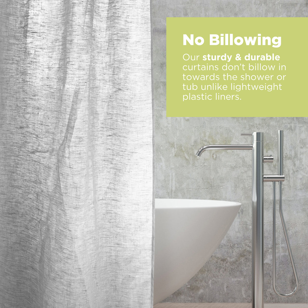 Eco-Friendly Hemp Shower Curtain with Roller Rings – Eco Trade Company